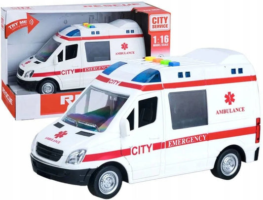 Auto Karetka Pogotowia Ambulans Bus Dźwięki Otwierane Drzwi dla Dzieci