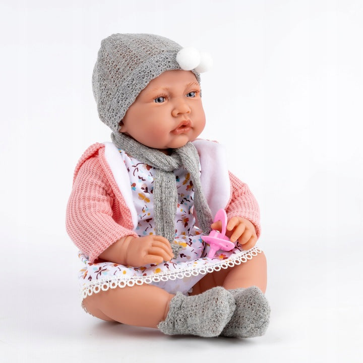 Lalka Bobas Duża Interaktywna Realistyczna Smoczek Kinderplay Mówi 41 cm