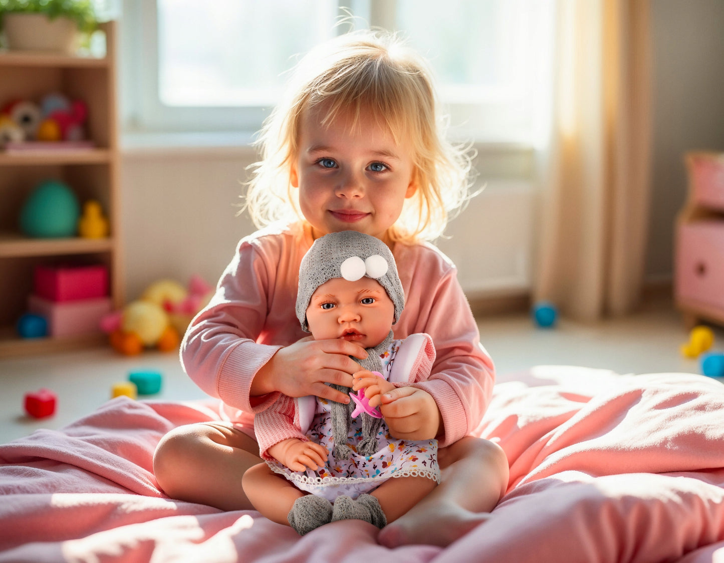 Lalka Bobas Duża Interaktywna Realistyczna Smoczek Kinderplay Mówi 41 cm