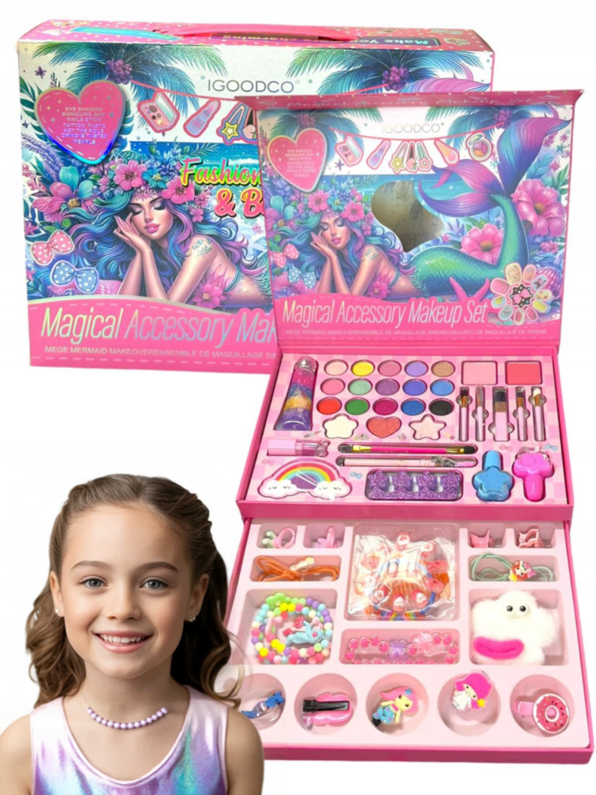 Zestaw Kosmetyków Makeup do Malowania Makijażu i Paznokci dla Dzieci XXL