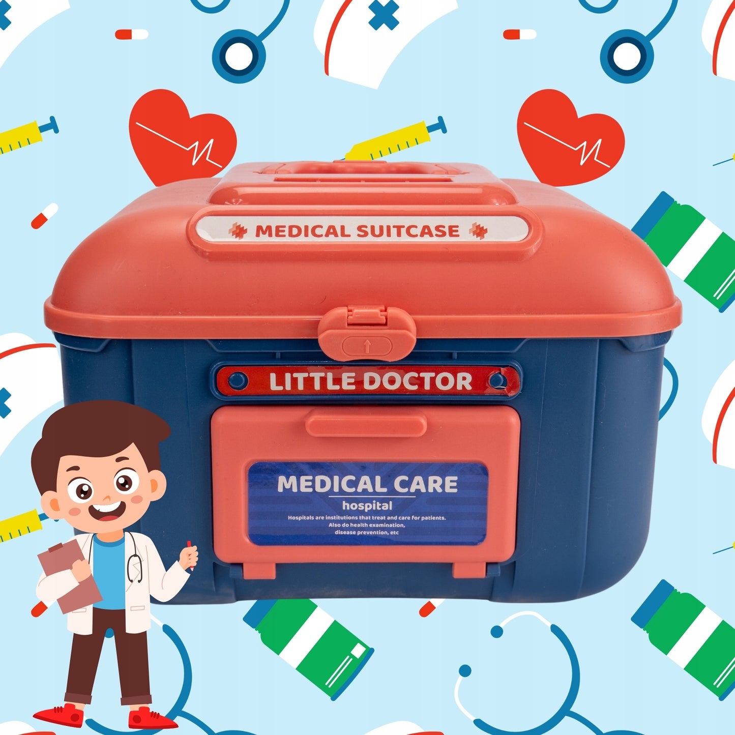 Zestaw Mały Doktor Lekarz 33 elementy - Walizka z Gabinetem Dla Dzieci