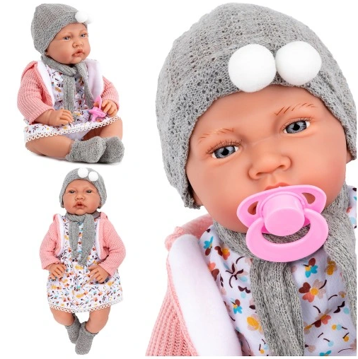 Lalka Bobas Duża Interaktywna Realistyczna Smoczek Kinderplay Mówi 41 cm