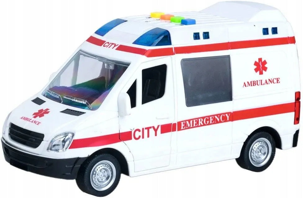 Auto Karetka Pogotowia Ambulans Bus Dźwięki Otwierane Drzwi dla Dzieci