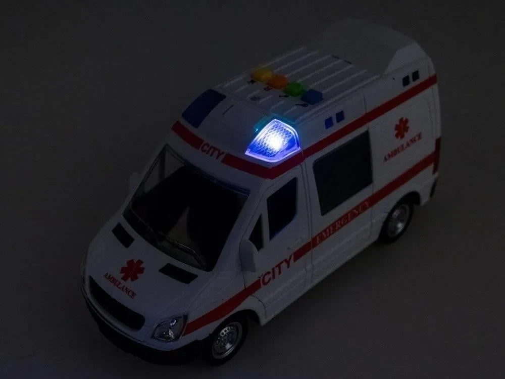 Auto Karetka Pogotowia Ambulans Bus Dźwięki Otwierane Drzwi dla Dzieci