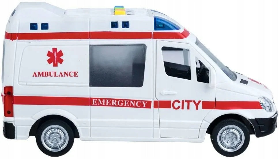 Auto Karetka Pogotowia Ambulans Bus Dźwięki Otwierane Drzwi dla Dzieci