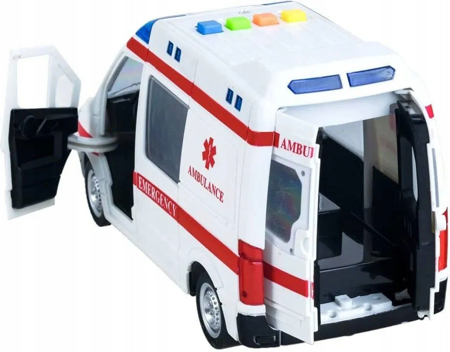 Auto Karetka Pogotowia Ambulans Bus Dźwięki Otwierane Drzwi dla Dzieci