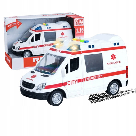 Auto Karetka Pogotowia Ambulans Bus Dźwięki Otwierane Drzwi dla Dzieci