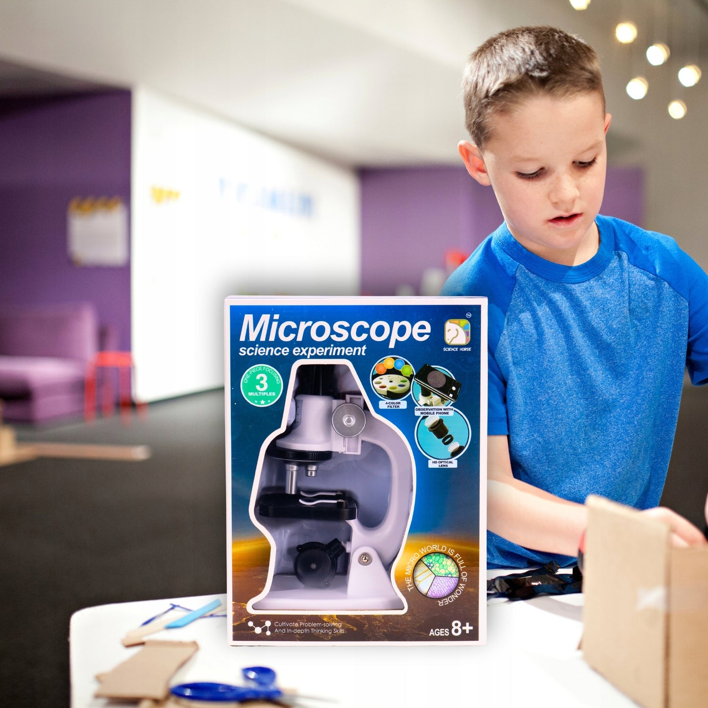 Mikroskop Edukacyjny Światła LED Przybliżenie 1200x Prezent dla Dziecka