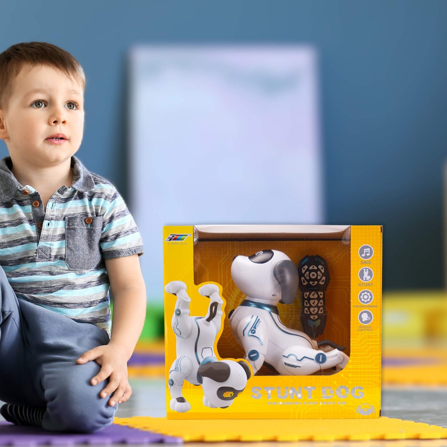 Inteligentny Interaktywny Piesek Zdalnie Sterowany Robopiesek Chodzi Komendy